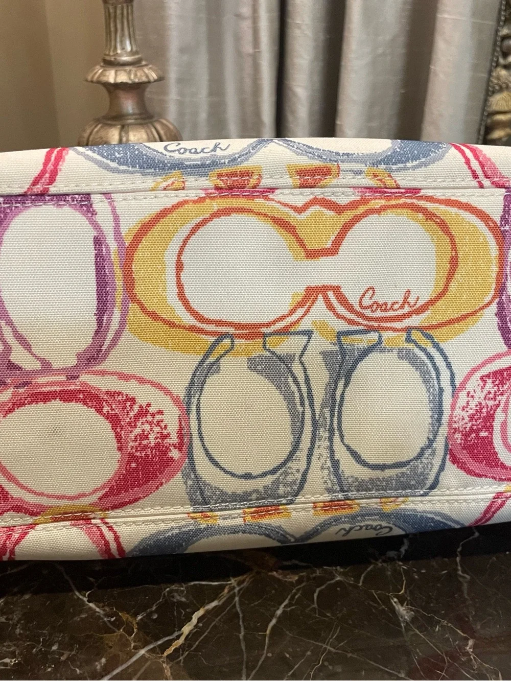 Coach Multicolor Signature Canvas Hobo Bag with Pink Patent Wallet